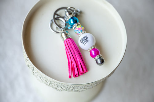 Girl power keychain ooak